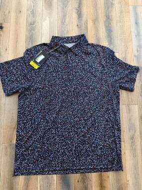 Under Armour Men's Playoff Polo Shirt Floral Print Navy Red White Size Large